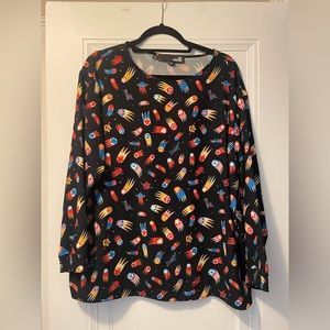 LOVE Moschino space themed chiffon top